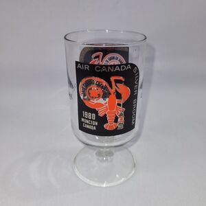 Air Canada Moncton 1980 Silver Broom CN Rail Mini Vintage 4.5" Glass